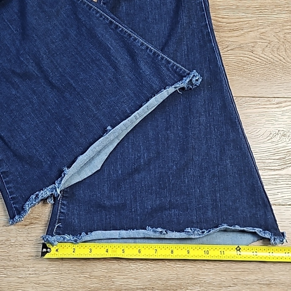Judy Blue High Rise Super Flare Leg Raw Hem Dark Wash Stretch Denim Jean - Picture 16 of 16
